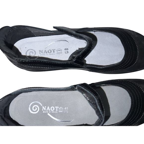 NAOT Shoes MISMATCH Size 9/40 10/41 Metallic Gray Leather KIREI Mary Janes Flats - Picture 8 of 9